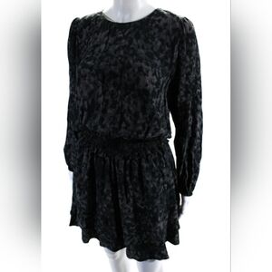 Rails Womens Inez Long Sleeve Marbled Elastic Drop Waist Dress Gray Size XL